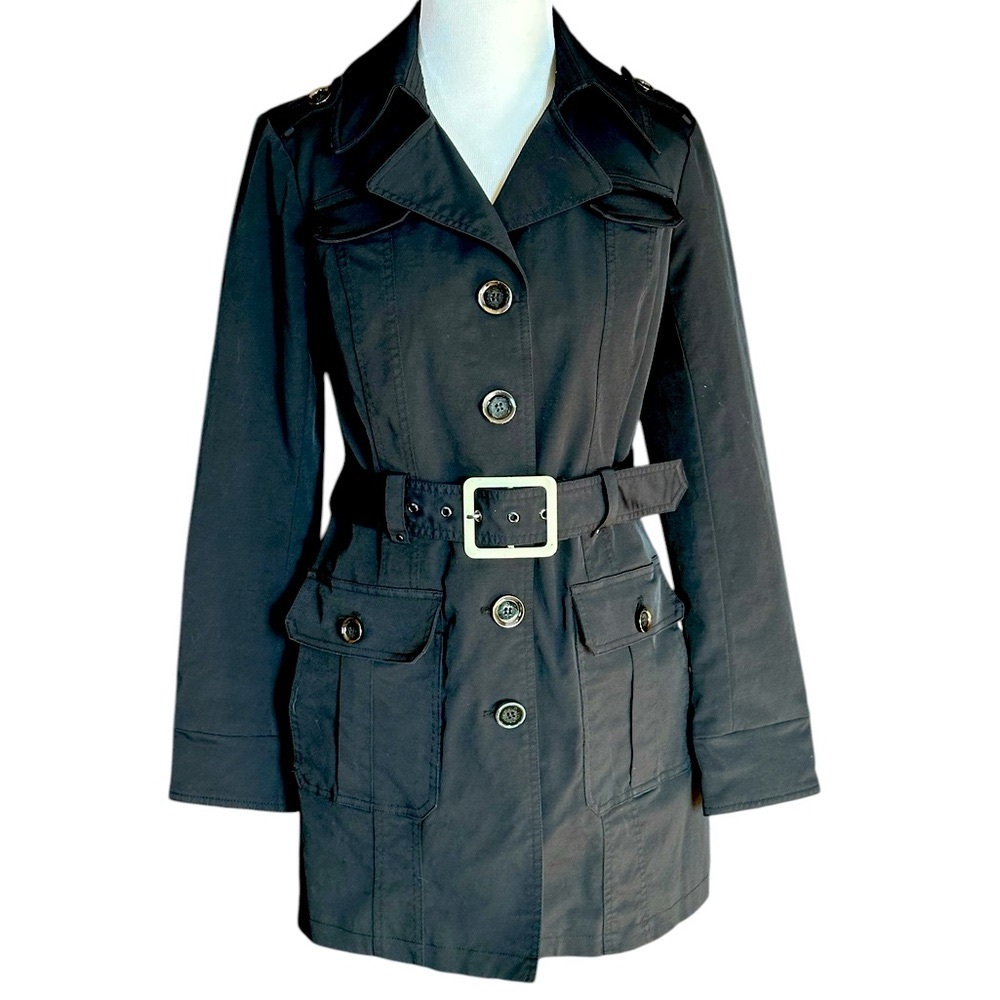 APT 9 Utility Trench Coat | Belt | Size S 
Black Lined | Cotton/Nylon/Spandex